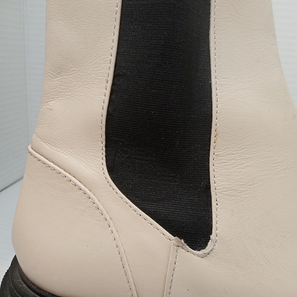 ZARA EUC Leather Heel Lug Sole Ankle Boots Combat Boots Sz 10 - Picture 5 of 9